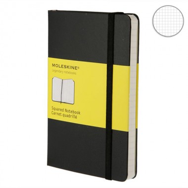 Записная Книжка Moleskine A6 Клетка Черная Твердая Обложка