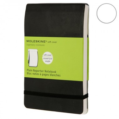 Записная Книжка Moleskine reporter A6 Чистые листы Черная Мягкая Обложка