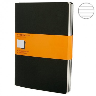 Набор блокнотов Moleskine Cahier больших черных QP321