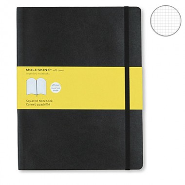 Записная Книжка Moleskine Classic A4 Клетка Черная Мягкая Обложка