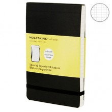 Записная Книжка Moleskine reporter A6 Клетка Черная Мягкая Обложка