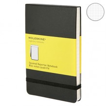 Записная Книжка Moleskine reporter A6 Клетка Черная Твердая Обложка