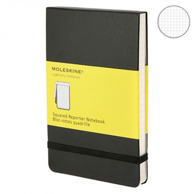 Записная Книжка Moleskine reporter A6 Клетка Черная Твердая Обложка