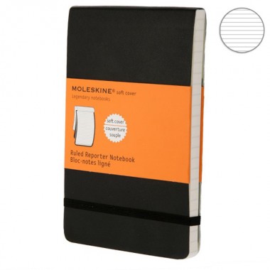 Записная Книжка Moleskine reporter A6 Линия Черная Мягкая Обложка