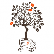 Наклейки интерьерные Glozis Виниловая Наклейка Glozis Coffee Tree