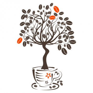 Наклейки интерьерные Glozis Виниловая Наклейка Glozis Coffee Tree