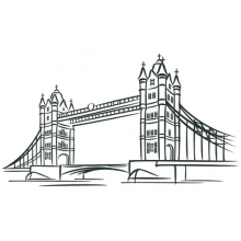 Наклейки интерьерные Glozis Виниловая Наклейка Glozis London Bridge