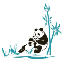 Наклейки интерьерные Glozis Виниловая Наклейка Glozis Panda