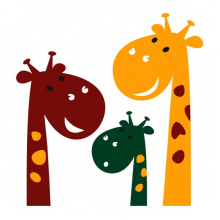 Наклейки интерьерные Glozis Виниловая Наклейка Glozis Cute Giraffes