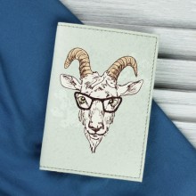 Обложка для паспорта "Hipster goat" + блокнотик
