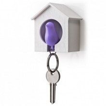 Ключница настенная и брелок для ключей Sparrow Qualy Белый / Фиолетовый