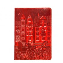 Обложка для прав "Город" красная