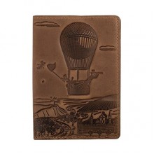 Кожаная обложка для паспорта Turtle, Воздушный шар (Приключения), винтажный хаки