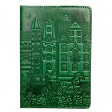 Обложка на паспорт "Город" зеленая