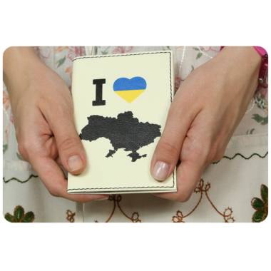 Обложка для паспорта "I Love Ukraine" (карта)