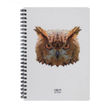 Скетчбук Crazy Sketches Geometrical - Owl на пружине